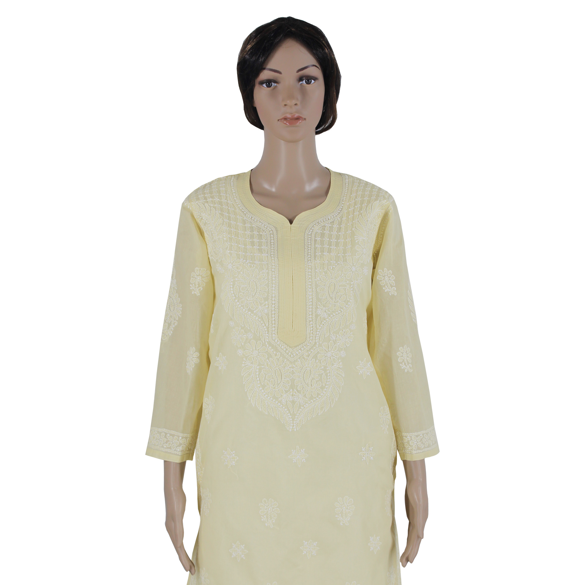 Baby Pink Chikan Kurti Acoba Paisley Design | Georgette material boutique  top L - 5XL slim fit – HEMAA Since 1983