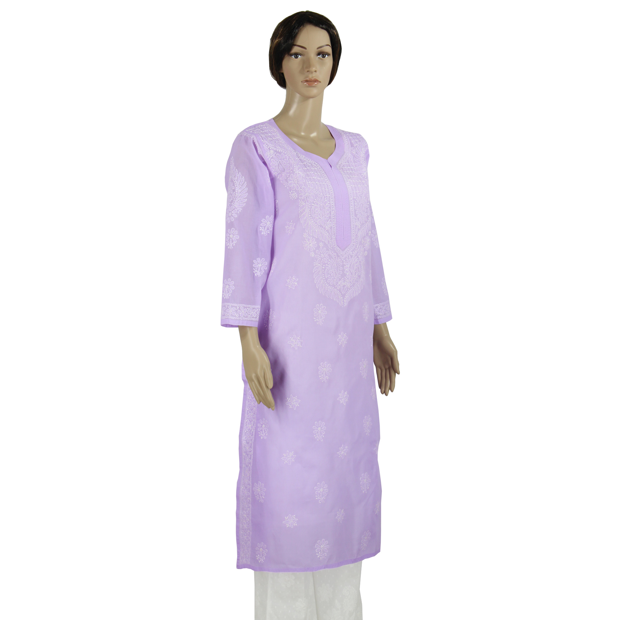 Women Georgette Lucknowi Chikankari Embroidered Kurti Light Purple M in  Lucknow at best price by Adab Chikan Handicraft - Justdial